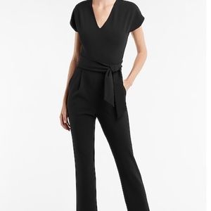 Express V Neck Tie Waist Jumpsuit Size Large